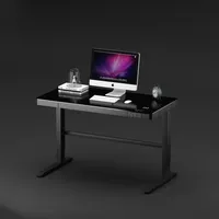 Glas Tisch Büro Lift GW12B elektrisch höhenverstellbar USB 120x60cm schwarz Qi