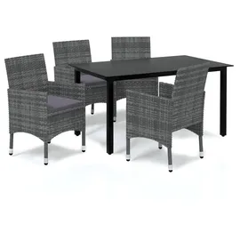 vidaXL Garten-Essgruppe 5-tlg. grau