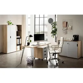 MÖBELPARTNER Schiebetürenschrank Emmik, 702043 weiß, weiß-eiche 1 Fachboden 100,1 x 41,0 x 83,6 cm