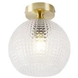 QAZQA Art-Deco-Deckenleuchte Messing mit Klarglas - Sphere