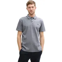 Tom Tailor Print Kurzarm-poloshirt - Navy White Two Tone