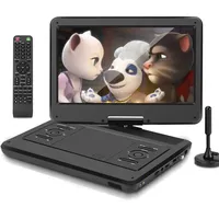 KCR 14-Zoll tragbarer TV/Tragbarer DVD-Player Combo mit HD LED-Drehbildschirm und DVB-T2 digitalem TV-Tuner/USB/HDMI/AV/Audio, eingebautem Akku, Zwei Stereo-Lautsprechern