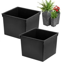 Botle Austauschbarer quadratischer Set 2 Stck. Plantztopf-Einsatz aus Kunststoff 8 L Maße 22x22x17 cm für Prosperplast-Töpfe Höhe H 42 cm -erleichtert die Kontrolle des wassergehalts im Topf