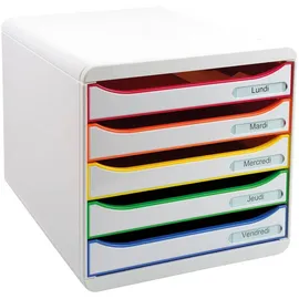 Exacompta Schubladenbox Big Box Plus 27,8 x 34,7 x 27,1 cm 5-tlg. mehrfarbig