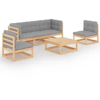 vidaXL 6-tlg Garten-Lounge-Set mit Kissen Kiefer Massivholz Modell 5