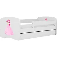 WFL GROUP Jugendbett Emily 80 x 160 cm Kiefer MDF weiß/roségold