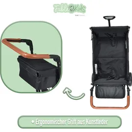 fablekids Bollerwagen LEO X2Lite schwarz Hecktasche Abdeckhaube schwarz