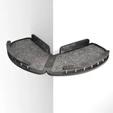 RshPets® Eckbett für Katzen - Kletterwand Set - Katzenbett - Modernes Katzen-Wandregal - Wandelemente - Katzentreppe Wand (Dunkle Farbe)