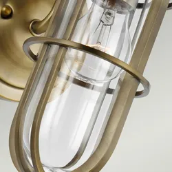 Licht-Erlebnisse Wandleuchte DACIO dunkles Messing Antik klar/transparent 1x E27 bis 60W LE121461