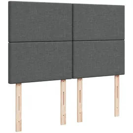 vidaXL Boxspringbett mit Matratze Dunkelgrau 140x200 cm Stoff