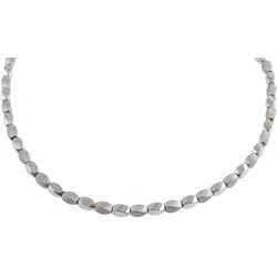 Collier FIRETTI "Schmuck Geschenk Halsschmuck Halskette Steinkette Edelstein Hämatit", silber (edelstahlfarben, silberfarben), Halsketten, Damen, Edelstahl, L: 45cm, Made in Germany - mit Hämatit