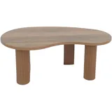 Mendler Couchtisch HWC-O29, Beistelltisch Sofatisch, organische Form Melamin Holz, 45x110x60cm - Holzoptik braun