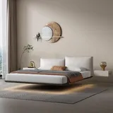 JV Möbel Weißes Wandbett Designer LED-Bett Modernes Schlafzimmer Doppelbett Neu