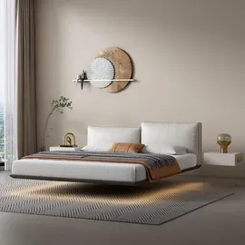 JV Möbel Weißes Wandbett Designer LED-Bett Modernes Schlafzimmer Doppelbett Neu