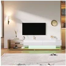 stilvora Lowboard 170x38x36 cm Weiß/Glas