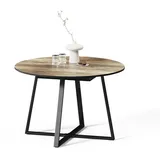 livinity® Firenze Ø 120 cm Eiche rustikal/schwarz