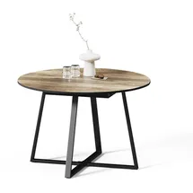 livinity® Firenze Ø 120 cm Eiche rustikal/schwarz