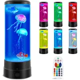 LED Fantasy Quallen Lavalampe, Ambesty LED Quallen Lampe Lavalampen 17 Farben, Runde echte Quallen Aquarium Lampe, Zuhause Stimmungslicht Dekoration mit Fernsteuerung, für Weihnachten Geschenke Kinder