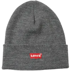 Beanie LEVI'S "Beanie Red Betwing", Damen, grau, Kunstfaser, bestickt, klassisch, Mützen