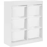 Beliani Regal mit 6 Boxen Weiß Spanplatte Kunststoff Kinderzimmer