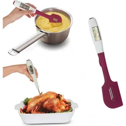 METALTEX - Silikonspatel mit abnehmbarem Digitalthermometer 30Cm Metaltex