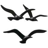 Boltze Birdy schwarz, Wanddeko aus Metall, maritimes Motiv
