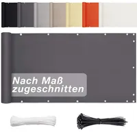 Aiyaoo Balkon Sichtschutz Ohne Bohren 110cm x 900cm, Sichtschutz Balkon Blickdichte (in div. Größen & Farben) PES Balkonumrandung für Terrasse Garten Zaun, Windschutz UV-Schutz, Anthrazit