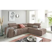 DOMO collection Ecksofa DOMO COLLECTION "BRANDON L-Form, auch in Leder", braun (cappucino), B:275cm H:80cm T:228cm, Sofas, Ecksofa, inklusive Kopfteilverstellung, wahlweise mit Sitztiefenverstellung