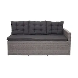 Mendler HWC-A29 Lounge-Set grau + 2 x Hocker