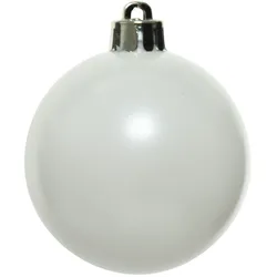 Weihnachtskugeln 8cm Kunststoff Christbaumkugeln Plastik bruchsicher weiß