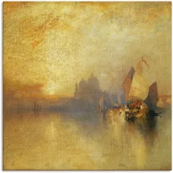 Leinwandbild ARTLAND "Venedig bei Sonnenuntergang.", orange (farbe bild(er): orange), B:70cm H:70cm T:1,8cm, Canvas, Leinwand, Bilder, auf Keilrahmen gespannt