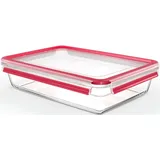 Emsa Clip&Close Glass Frischhaltedose 3 L Glas Rot