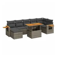 vidaXL Garten-Lounge-Set 8-tlg. grau