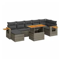 vidaXL Garten-Lounge-Set 8-tlg. grau