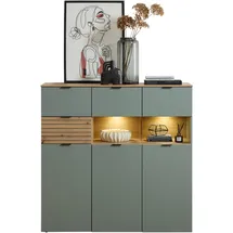 Innostyle Highboard INA 125 x 125 x 45 cm Schilfgrün/Eiche
