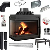 Linker Kamineinsatz SIMPLE 8 kW + Zubehör - Schwarz