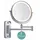 Relaxdays Kosmetikspiegel mit LED-Beleuchtung, 10-fach, 360° drehbar, Ø 17,5 cm, Metall, Akku mit USB, Silber