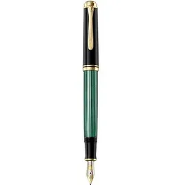 Pelikan Souverän M400 Kolbenfüller schwarz/grün/gold B (breit)