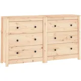vidaXL Sideboard 140x35x80 cm Massivholz Kiefer