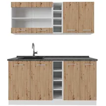 Vicco Küchenzeile R-Line 160 cm Eiche Artisan/Weiß