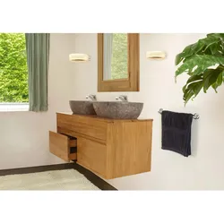 Teak-Waschbeckenunterschrank MCW-M71, Waschtisch, hochwertiges B-Grade-Teak (Kernholz, 20-30 Jahre) 50x120x51cm