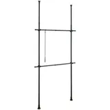 Wenko Teleskop-Garderobensystem Herkules Basic Schwarz Metall 75,0 - 120,0 x 165,0 - 300,0 cm