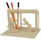 Pebaro 840/4 Holzbausatz Tischständer Stiftehalter Fußball, 3D Puzzle, Modellbausatz, Basteln mit Holz, Holzpuzzle, vorgestanzte Holzplatte, ausbrechen, zusammenstecken, fertig, Geschenkidee