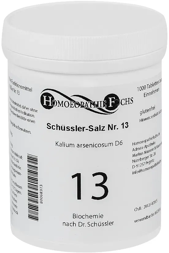 HOMÖOPATHIE FUCHS Schüssler-Salz Nummer 13 Kalium arsenicosum D6 Biochemie