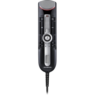Olympus RecMic II USB Mikrofon (RM-4110S) Diktiermikrofon mit Schiebeschalter, inkl. Mikrofonständer | Trackball | Beamforming-Technologie | Tasten frei konfigurierbar