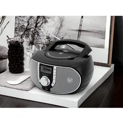 Soundmaster SCD1700SW tragbares Radio mit CD-Player MP3 Hörbuchfunktion DAB+ UKW-Radio USB-Anschluss Kopfhöreranschluss Einschlaffunktion