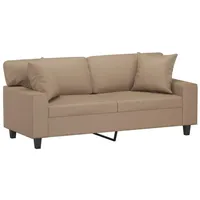 vidaXL 2-Sitzer-Sofa mit Zierkissen Cappuccino-Braun 140 cm Kunstleder