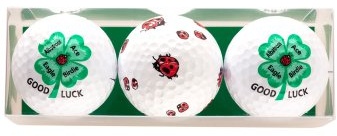Golfgeschenk Glücksbringer (3 Golfbälle)