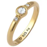 Elli Solitär Glas Kristalle Weiß 925 Sterling Silver 54 Damen