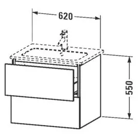 Duravit Waschtischunterschrank 2 Auszüge 62 x 55 x 48,1 cm Grau
